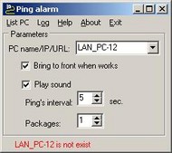 Ping Alarm screenshot